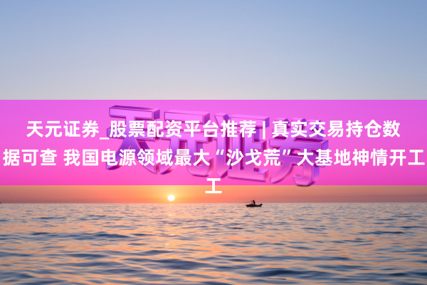 天元证券_股票配资平台推荐 | 真实交易持仓数据可查 我国电源领域最大“沙戈荒”大基地神情开工