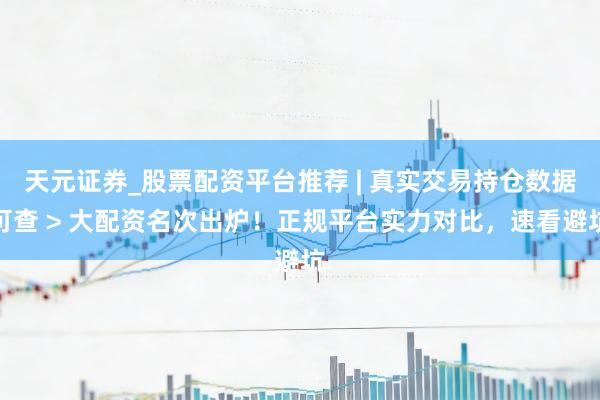 天元证券_股票配资平台推荐 | 真实交易持仓数据可查 > 大配资名次出炉！正规平台实力对比，速看避坑
