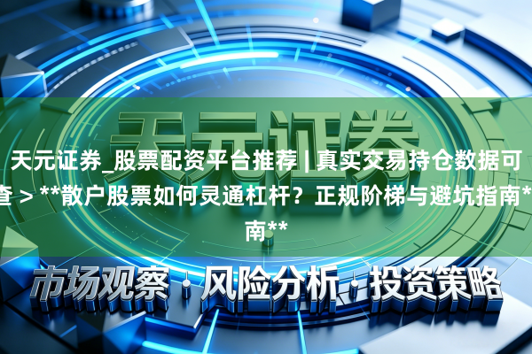 天元证券_股票配资平台推荐 | 真实交易持仓数据可查 > **散户股票如何灵通杠杆？正规阶梯与避坑指南**