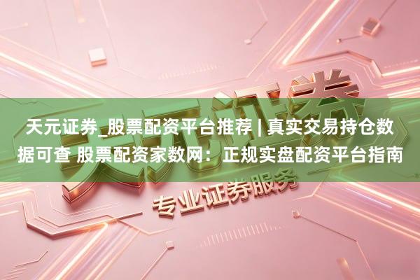 天元证券_股票配资平台推荐 | 真实交易持仓数据可查 股票配资家数网：正规实盘配资平台指南