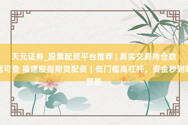 天元证券_股票配资平台推荐 | 真实交易持仓数据可查 福建股指期货配资｜低门槛高杠杆，资金秒到账